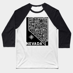 Nevada Map Baseball T-Shirt